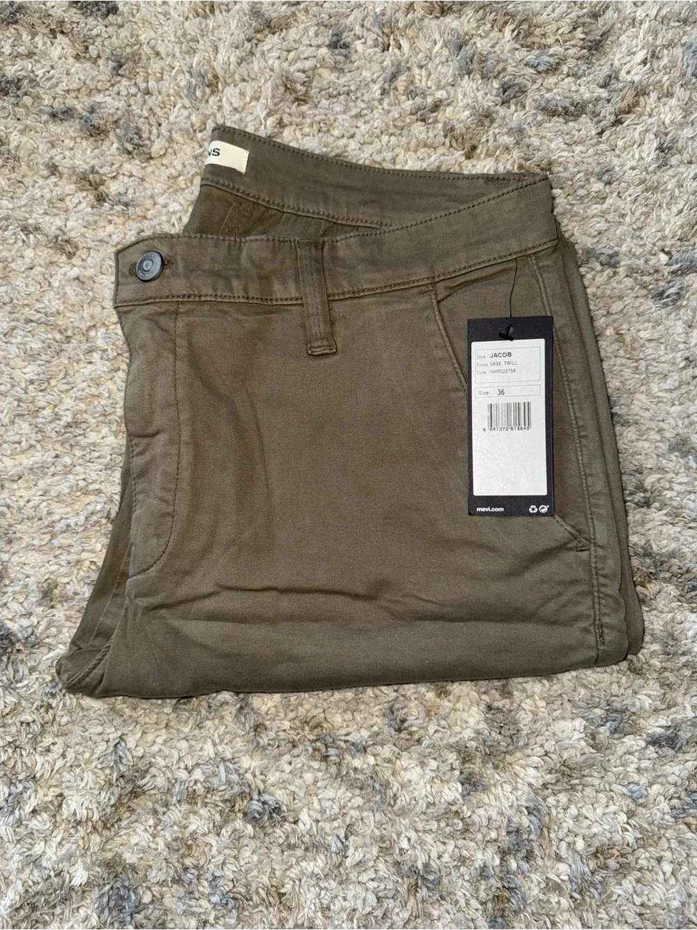 Mavi Olive Green Color Flat Front Men’s Shorts